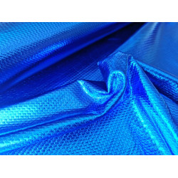 Folienjersey Metallic Webware Waben blau